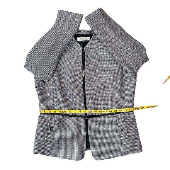 Tahari ASL Women’s Black & White Zipper Front Belted Skirt Suit Size 14 - Picture 6 of 14